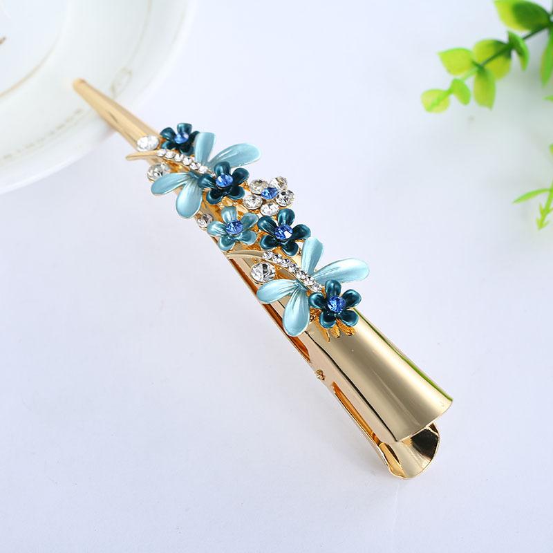 Headgear Spring And Summer High-End Hairpin, Women'S Adult Hairpin Alloy Paint Summer Disc Hair Ponytail Horn Clip