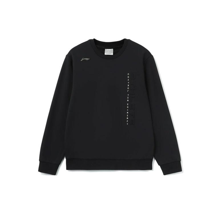 Li-Ning Gym Series Alphabet Embossing Round Neck Pullover 'Black' Men's AWDR671-1