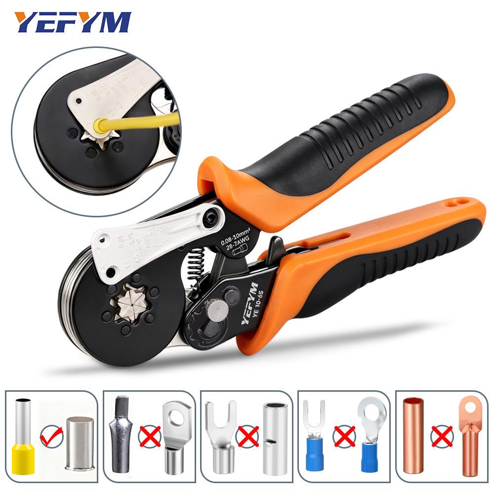 Tubular Insulated Needle Crimping Pliers 4/6-Sided Electrician's Terminal Crimpers
