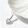 S925 Sterling Silver Heart Zircon Pendant Necklace - Fashionable, Versatile Clavicle Chain for Women with a Luxurious Feel.