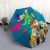 Dwarfs, Hearts Automatic Opening and Closing Umbrella - 8 Ribs Portable Folding Umbrella with Plastic Handle, Suitable for Leisure and Hallo