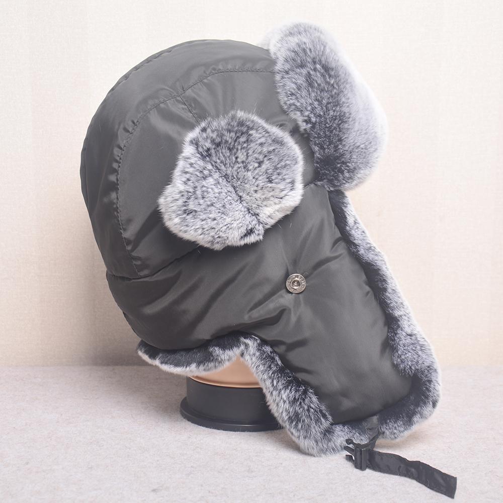 Hot Sale Fashion Women Real Fur Cap Winter Bomber Hat For Lady Real Rabbit Fur Russian Hat Ushanka Thick Warm Cap With Ear Flaps