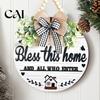 Seasonal Home Decor Wall Art Welcome Sign for Front Door Porch, Round Wooden Hanging Housewarming Gifts New Plaque, Rustic Farmhouse Hanger,