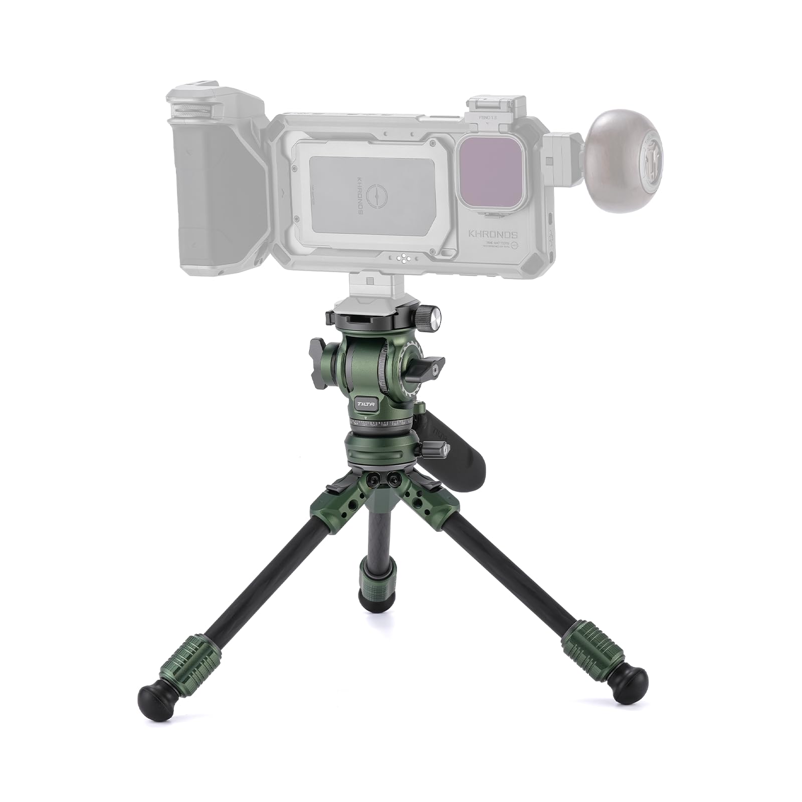 

TILTA Настольный видеоштатив с гидравлической головкой и ножками из углеродного волокна, лесной зеленый, 1-секционный (3кг) (TT-VT03-FB-FG)