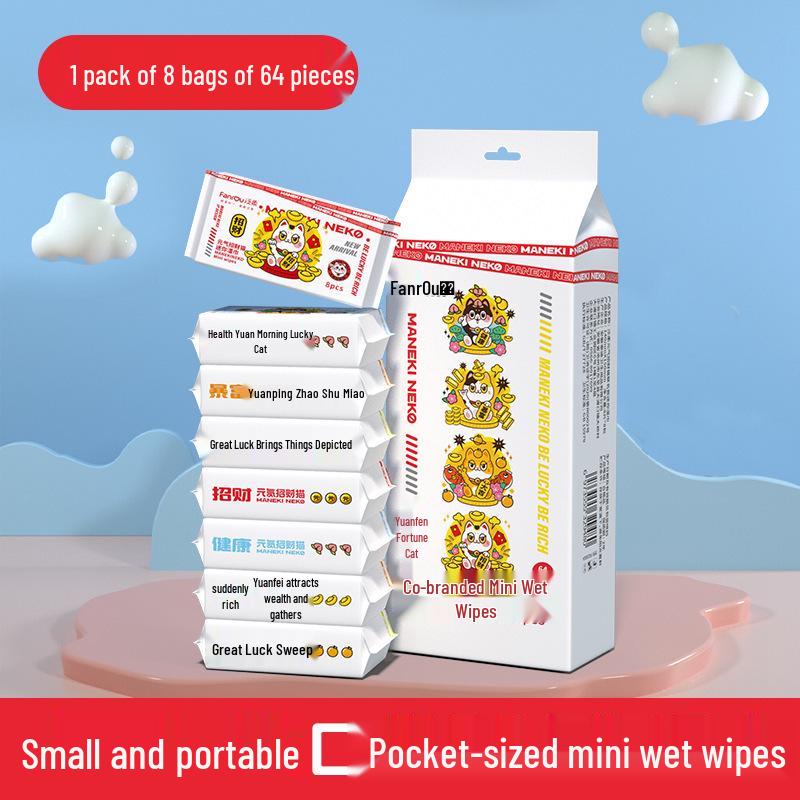 Paquete de Viaje Mini Toallitas Húmedas: 8 Toallitas Húmedas para Bebé por Paquete, Especialmente para las Manos de los Niños