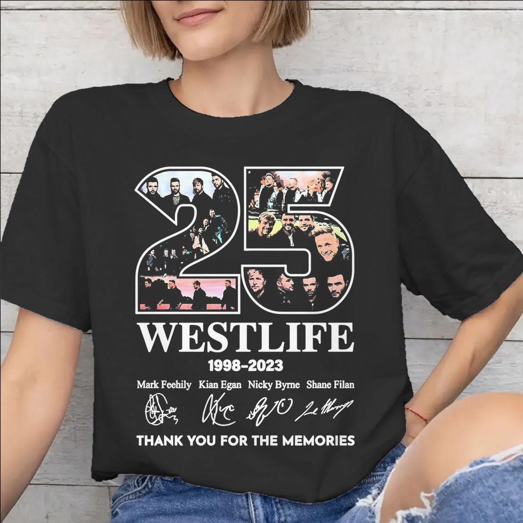 Westlife 25th Anniversary Tour 2026 Tee Shirt for Women Graphic Print T Shirts 100% Cotton Clothing