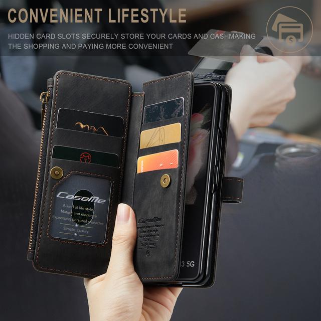 Anti -Dust Folding Leather Wallet Cover Case For Samsung Galaxy Z Fold 4 Fold4 Fold 3 Fold3 5g S23 Ultra S22 S21 Plus S20 Fe