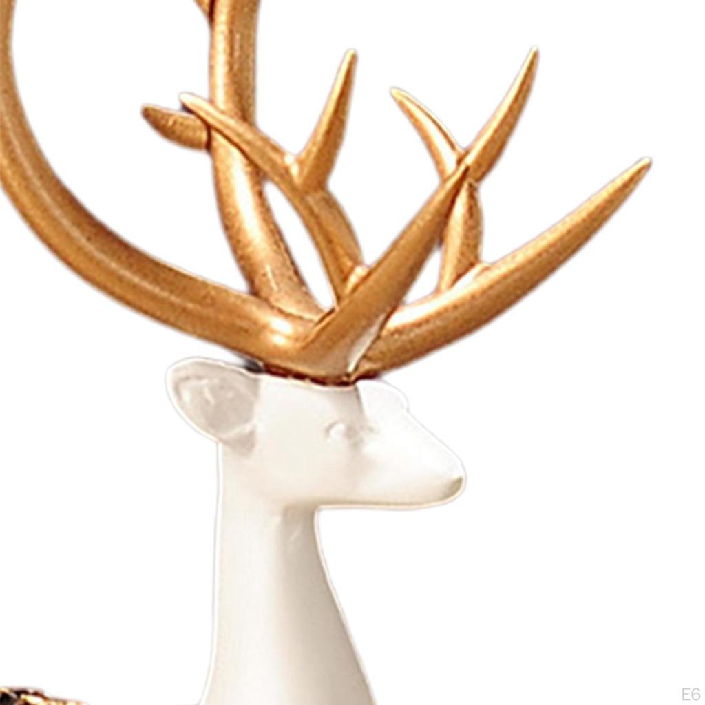 Elegant Reindeer Figurines, Animal Ornament Collectible Decorative Creative 1 Pair Elk Statue for
