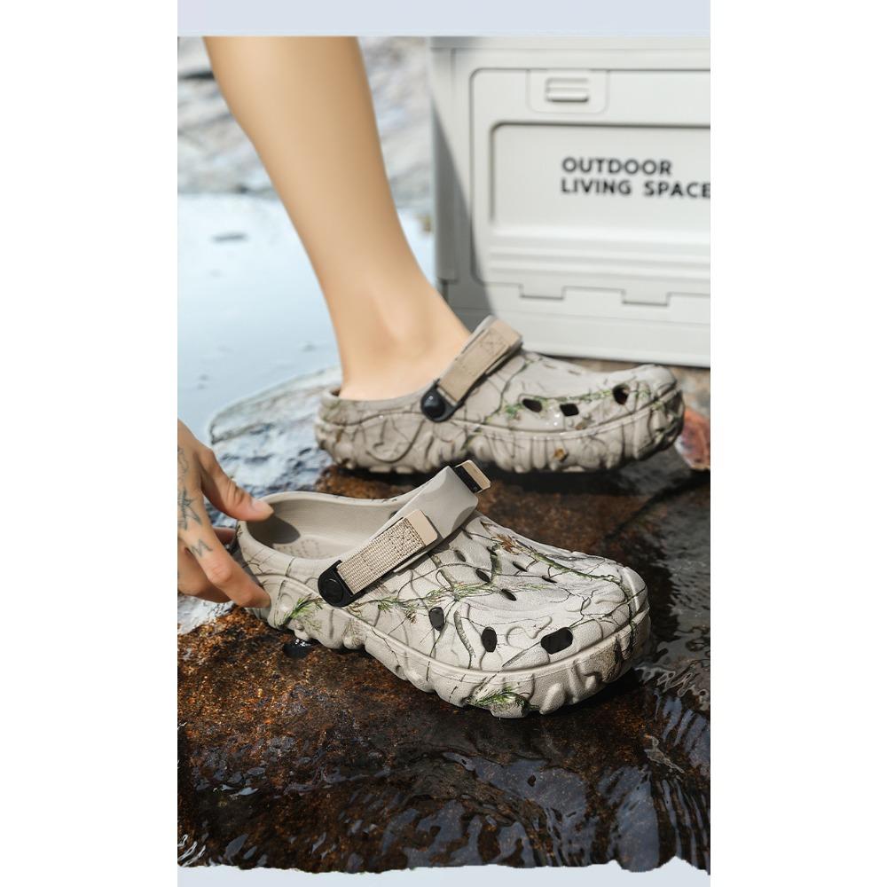Übergröße Herren Sommer Geschlossene Slip-On Schuhe, Leichte Zwei-Wege-Tragbare Outdoor Strand Slide Sandalen