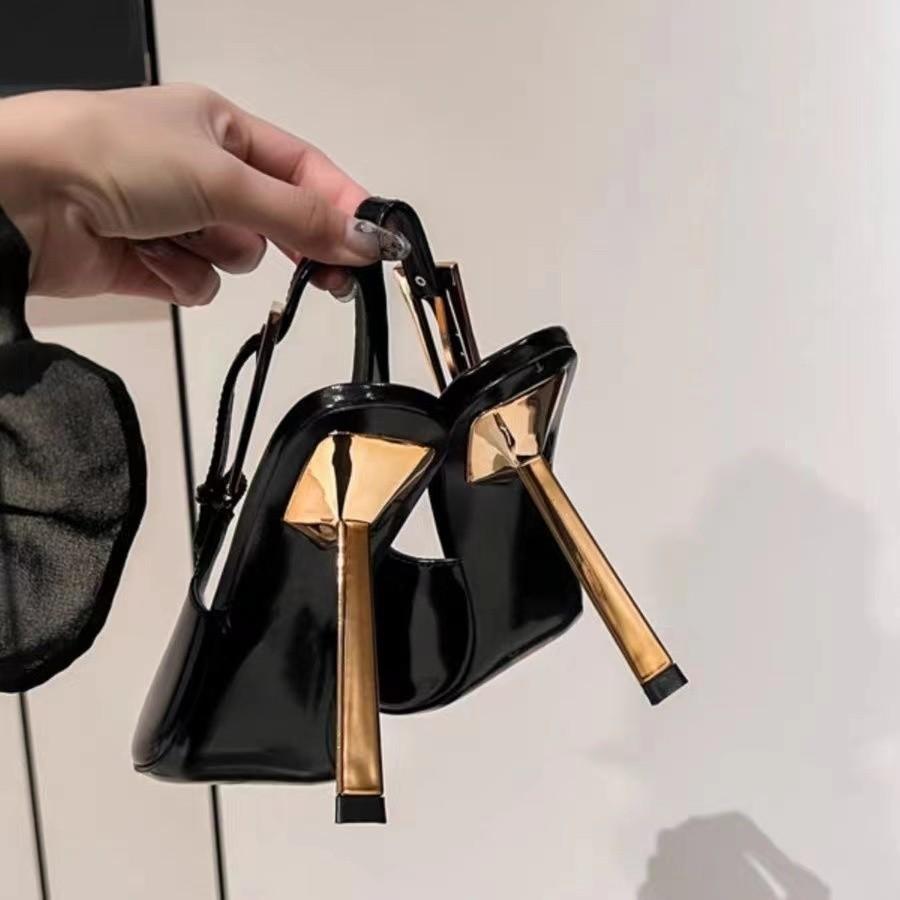 Mode Spitz-Stilettoabsätze Damen Pumps Lackleder Designer Mulesandalen Elegant Sexy Büro High Heels Schuhe Büro Party Schuhe