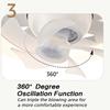 360° Moving Head Screw Fan Light Kitchen Smart Remote Control Exhaust Fan E27 Electric Ceiling Fan With Light