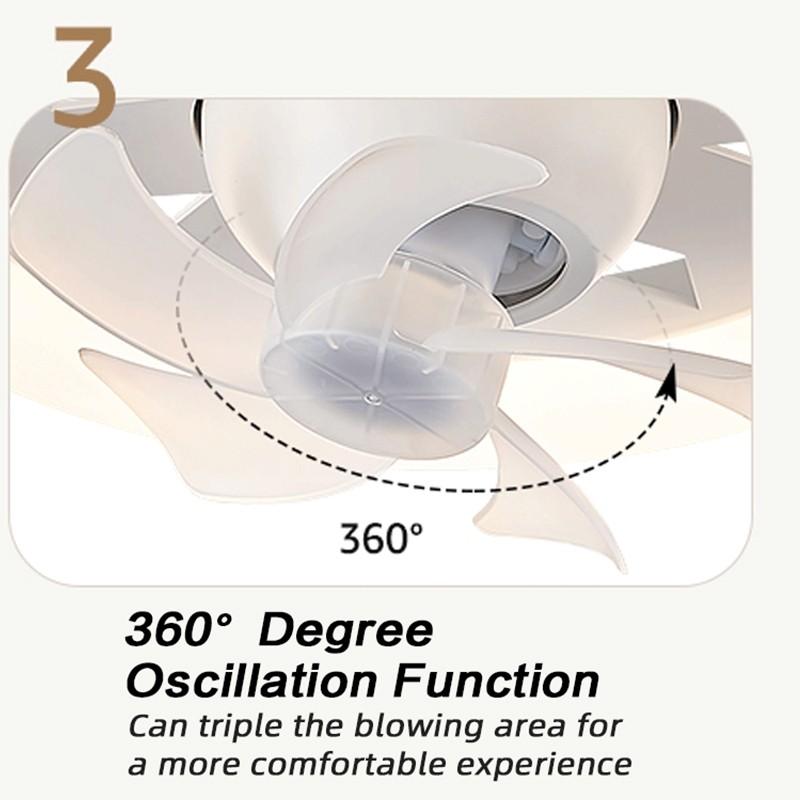 360° Moving Head Screw Fan Light Kitchen Smart Remote Control Exhaust Fan E27 Electric Ceiling Fan With Light