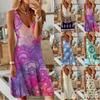 QICED Fashion Summer Spring Sleeveless V-Neck Casual Dresses