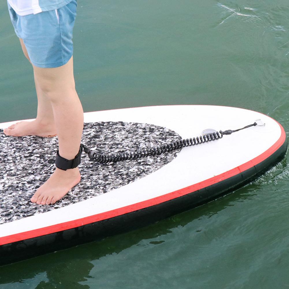 TPU Black Elastic Water Sports Foot Rope Surfing Paddle Board Ankle Spring Traction Strap