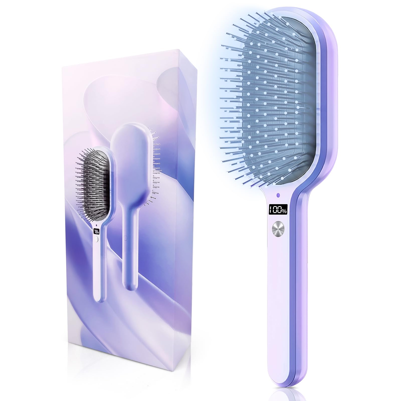 

YAMOOCO Ion LED Cushion Birthday Gift for Girlfriend Hairbrush, Anti-Static, Care, Display, Three-Level Adjustment, Brush, Women, Wife,