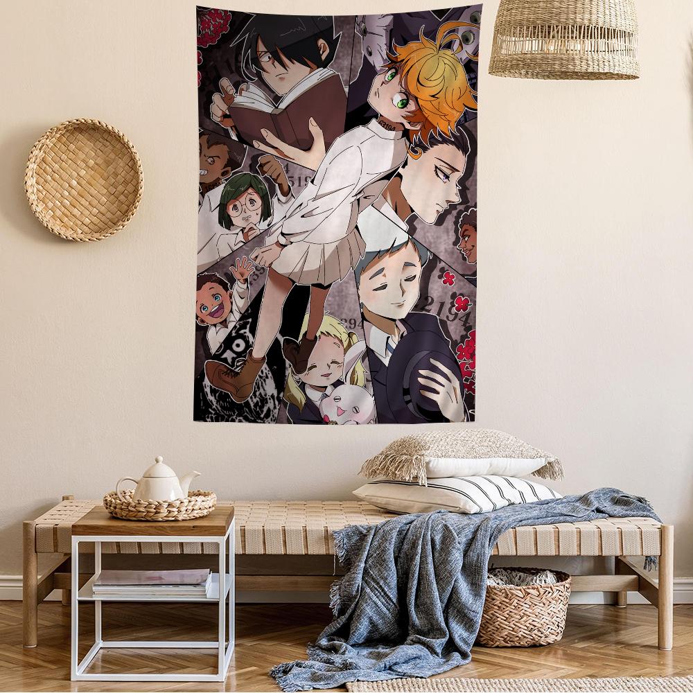 The Promised Neverland Manga Cover Wall Tapestry Emma Character Art Stylish Room Accent for Shonen Anime Manga Fans