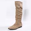 2022 Women's European & American Over-the-Knee Chunky Heel Velvet Boots with Pleated Stacked Sleeves