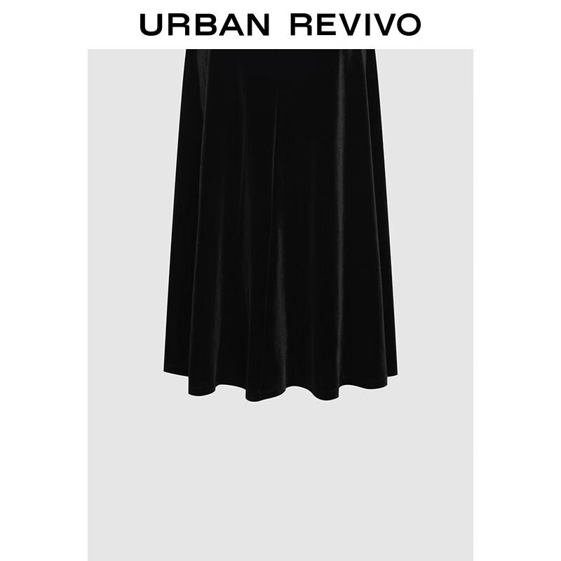 UR Women's Elegant Cowl Neck A-Line Long-Sleeve Dress