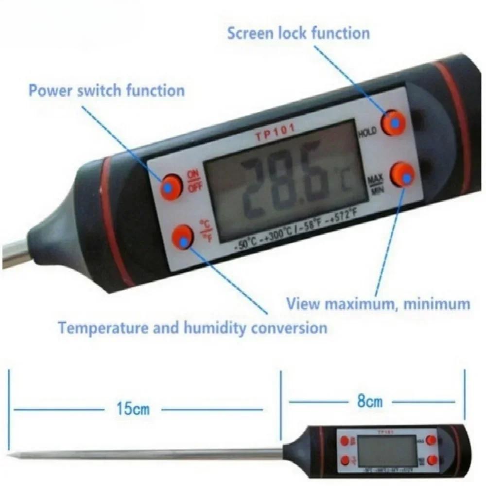 Food Meat Digital Thermometer Kitchen Oil Temperature BBQ Cooking Liquid Digital Temperature Measuring Probe Kitchen Tools