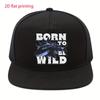Shark Born To Be Wild Graphic Baseball Cap Polyester Adjustable Snapback Casual Unisex Hat