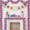 Red, Blue Wreath Of Patriotic Flags For Red, Blue Memorial Day Decorations