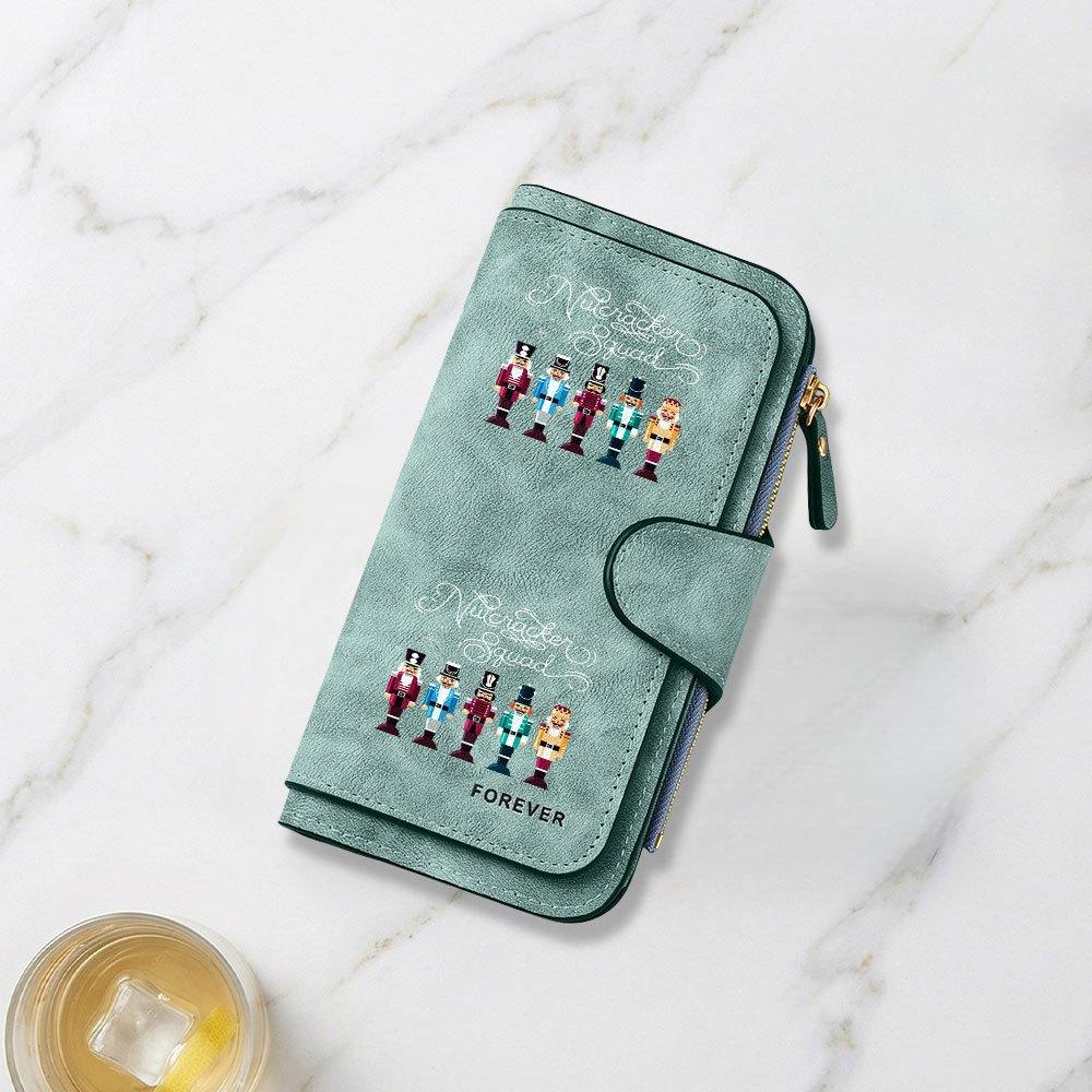 Nutcracker Corps Classic Design Printed Long Wallet Multifunctional Portable Coin Purse With Clasp Large Capacity Clutch Bag For Daily Commuting