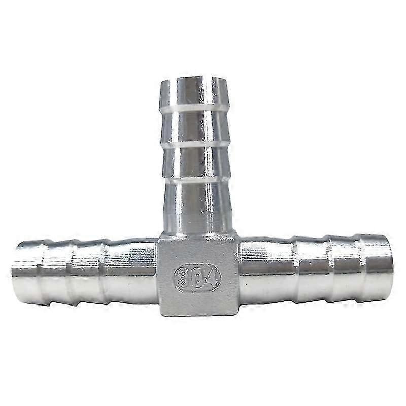 1pc Hose Nozzle 304 Stainless Steel Hose Nozzle 6mm 8mm 10mm 12mm Ttype Pipe Fitting Pagoda End Nozzle Pushin Connector (color: T Tee, Size: 16mm)