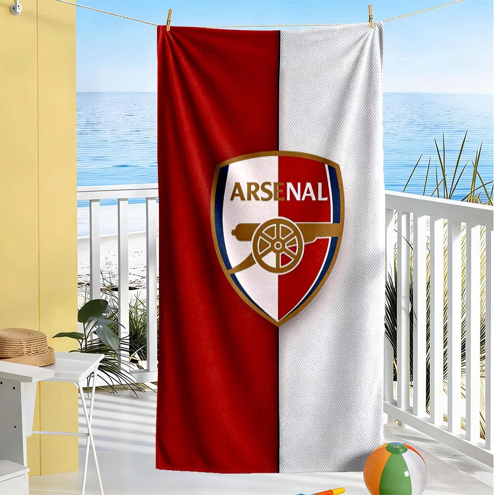 Asciugamano da Spiaggia Logo Arsenal Asciugatura Rapida Morbido Microfibra Confortevole Leggero Portatile per Nuoto, Spiaggia, Campeggio, Viaggio, Accessori da Spiaggia, Palestra