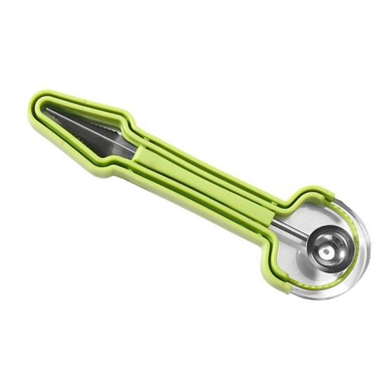 3-in-1 Fruit Ball Scooper Melon Baller Scoop Pulp Separator Stainless Steel Fruit Carving Tools for Cantaloupe Watermelon