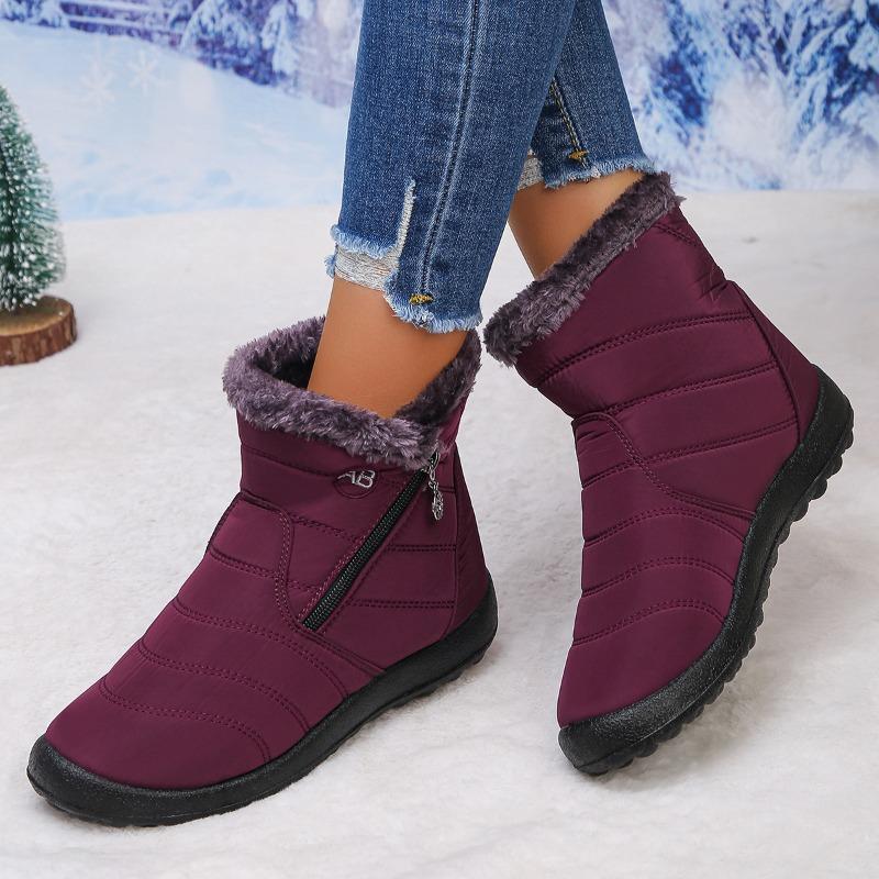 Fashion Women Snow Boots 2025 Comfortable Waterproof Women Shoes Retro Luxury Zipper Shoes Woman Winter Soft Boots Women