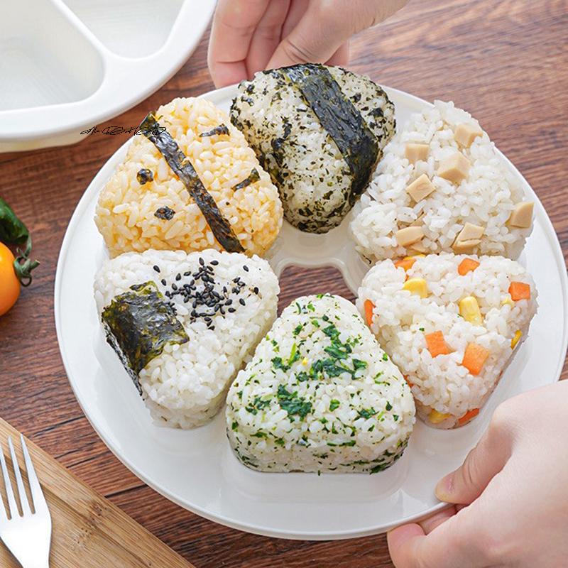 DIY Sushi Mold Lunch Triangle Rice Ball Lunch Box Onion Rice Ball Food Press Triangle Sushi Making Mold Sushi Set Kitchen Tools