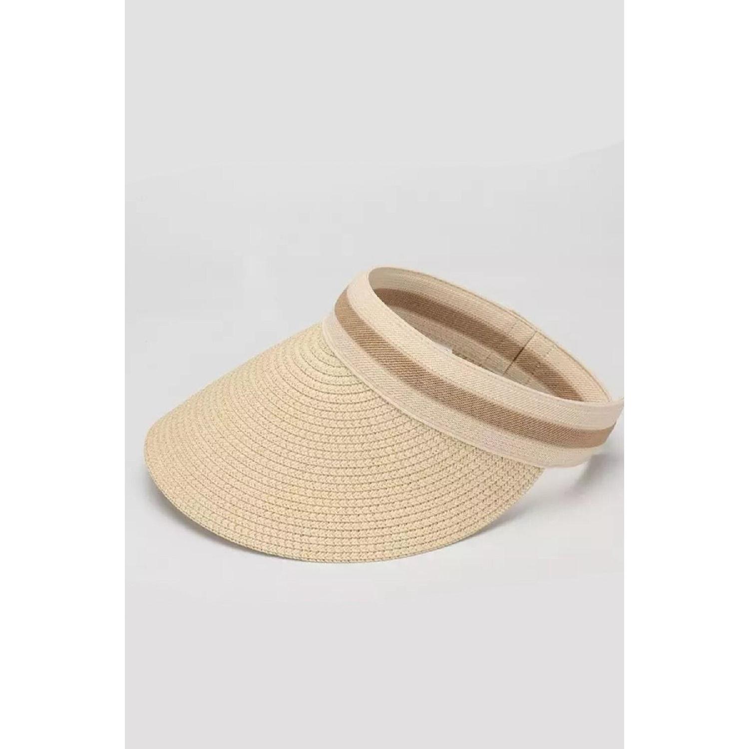 

Жіночий бежевий солом яний капелюх з регульованим козирком