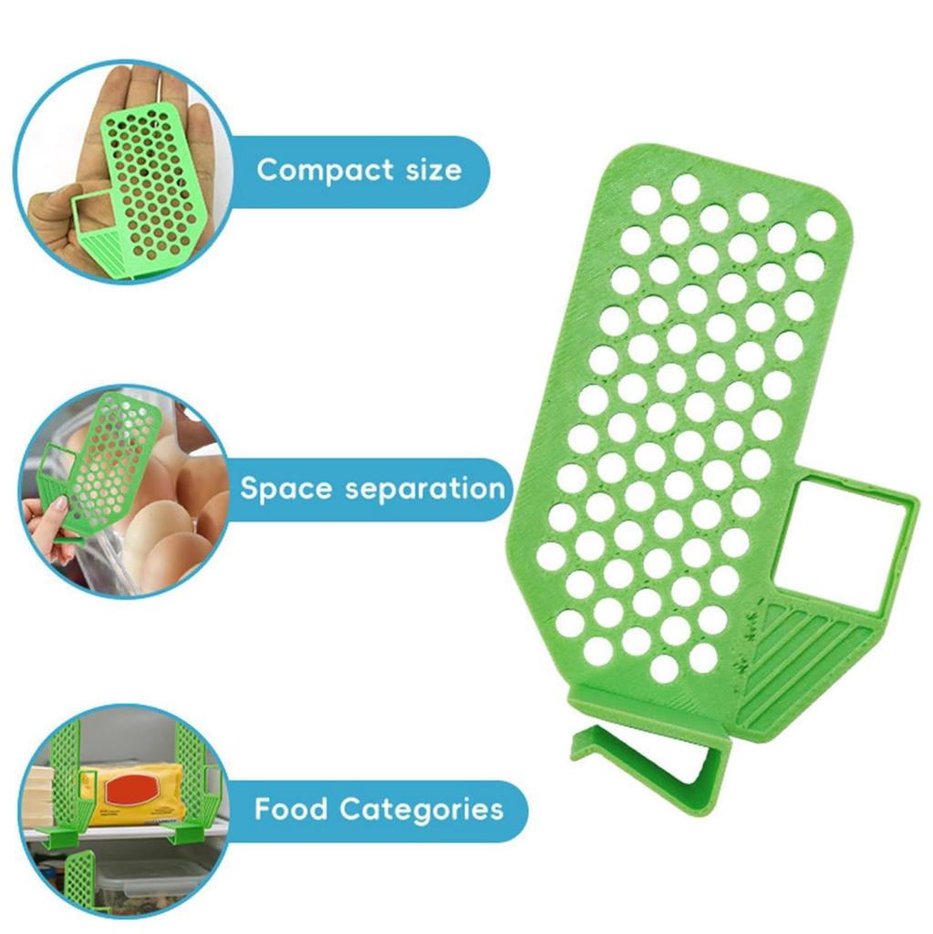 1-10PCS Adjustable Fridge Shelf Dividers Plastic Partition Board Clip Organizer for Refrigerator Door Storage Kitchen Home Use