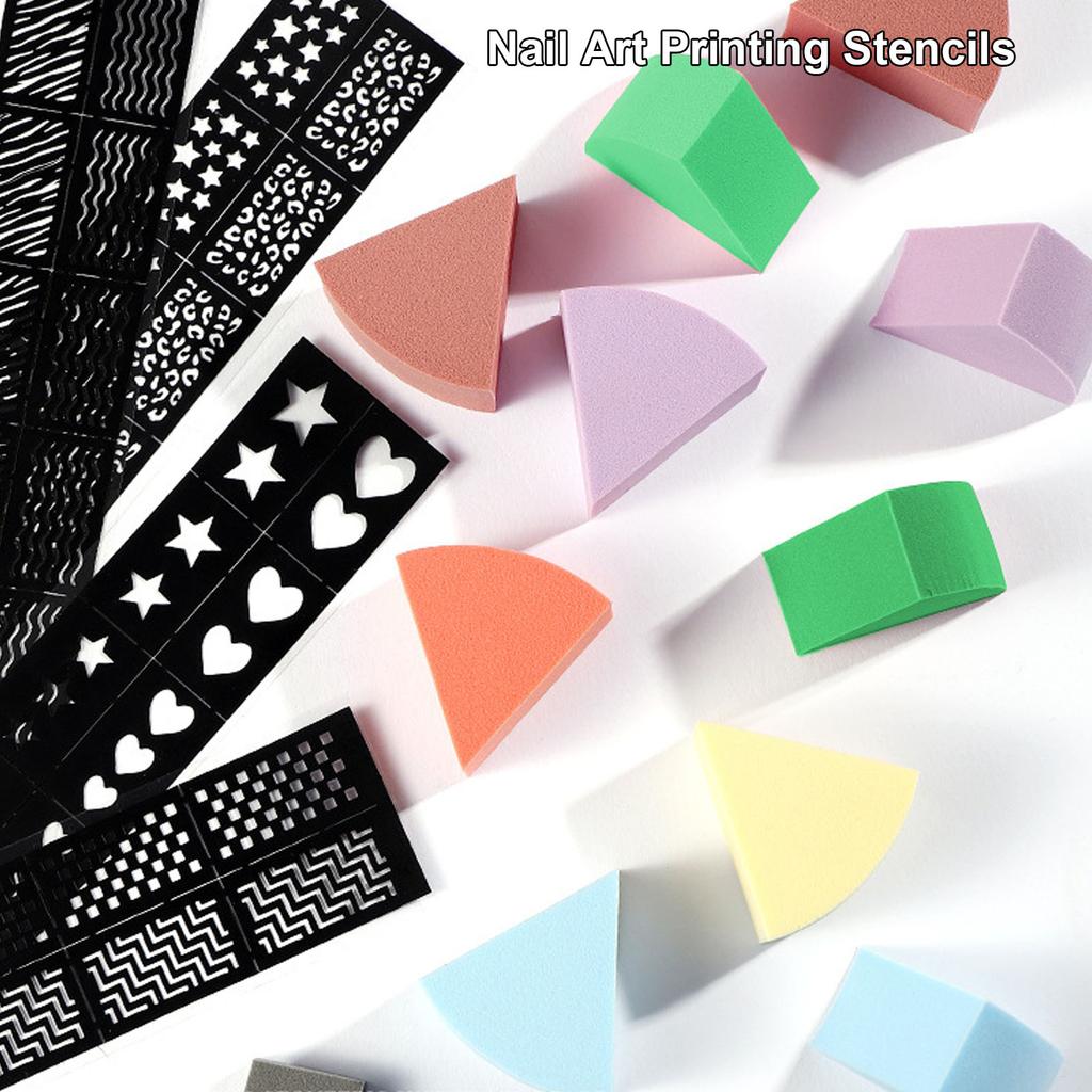 5 Blätter Nailart-Druckvorlage Verschiedene Muster Ausgehöhlte Nagelaufkleber Stempel-Schablonenplatten