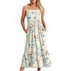 Kvinners Lang Strand Casual Elegant Spaghettistropp Maxi Kjole Blomstret Diskret Flytende Bohemsk Kjole