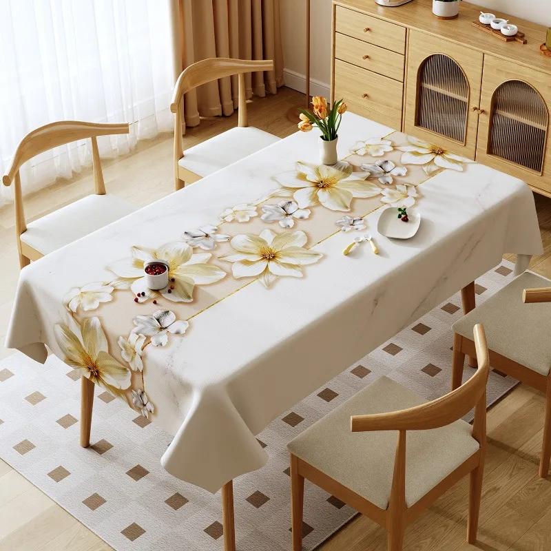 Luxury Tablecloth High-temperature Resistant Waterproof and Oil Resistant Household Tablecloth Coffee Table Cloth Party Decor