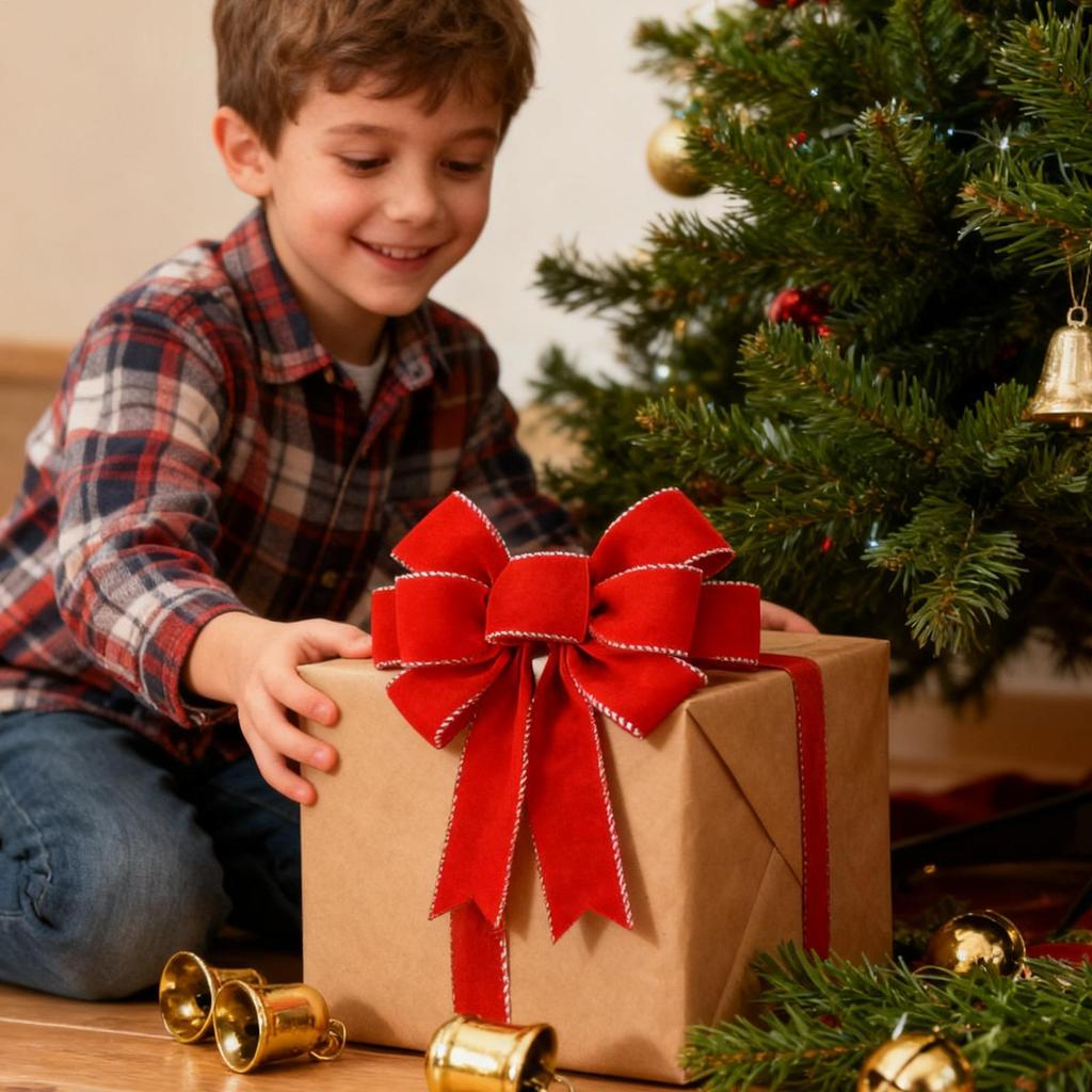 Christmas Bows Large Red with Glitter Gold Edge Christmas Decorations Tree Topper Bows for Indoor Outdoor Wall Front Door