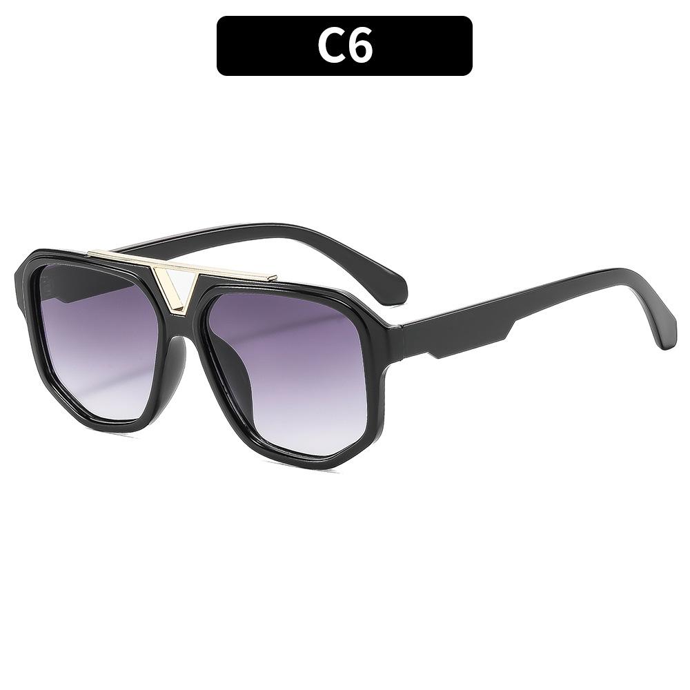 European and American box retro classic double beam pilot sunglasses versatile outdoor sunscreen fashion sunglasses