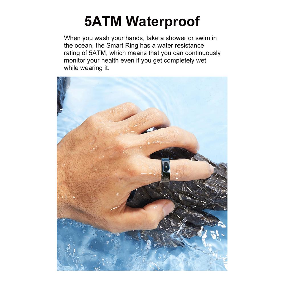 Smart Ring R08 Womens Men Electronic Smartring Blood Oxygen Health Monitor Sleep Tracker 5ATM Waterproof Fitness Tracker