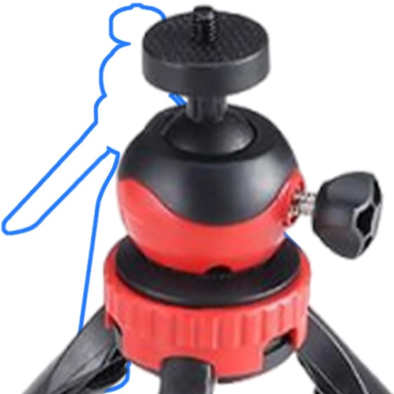 Mini ausziehbarer Schreibtisch-Stativ-Handgriff-Fotografie-Halterständer Flexibler Kugelkopf 1/4-Zoll-Schraubhalterung für Selfie