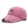 Korean Hat Women's Fashion Autumn and Winter Love Embroidery Washed Baseball Cap Pink Cap Retro Couple Visor