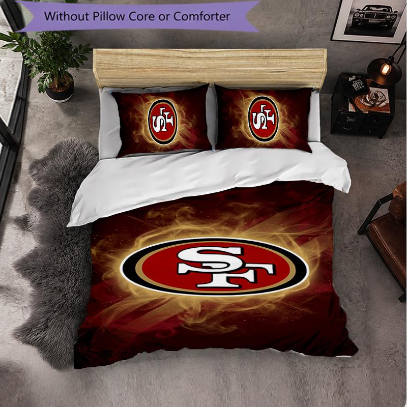 Set Biancheria da Letto in Microfibra con Fantasia San Francisco 49ers 3 Pezzi Copripiumino Decorativo per Camera da Letto Uso Domestico
