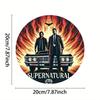 Supernatural That Was Fun Rundes Eisenblechschild 20x20 Zoll Wetterfestes Metall-Wandbild für Heimbar Café Außenbereich Dekoration