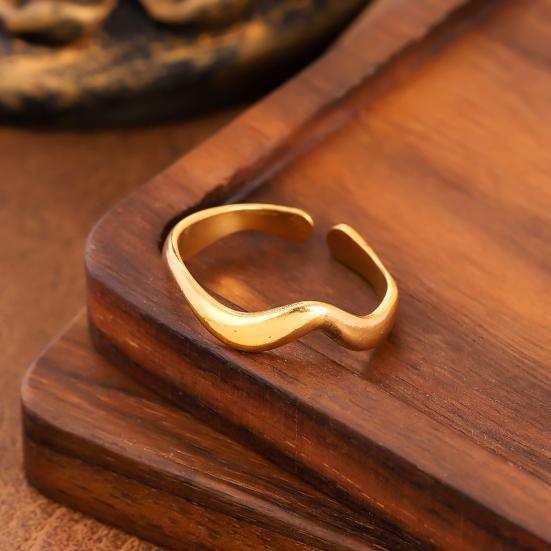 Thumb Ring Irregular Line Shape Adjustable Opening Design Finger Ring Stainless Steel Finger Band Versatile Jewelry Gift
