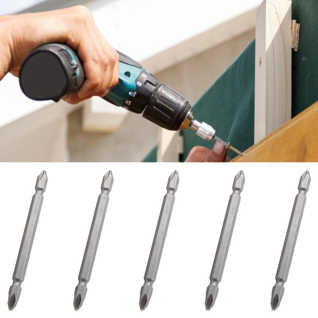 10Pcs Electric Screwdriver Bit Dual Head Cross S2 Alloy Steel Hardware Tool 100mm