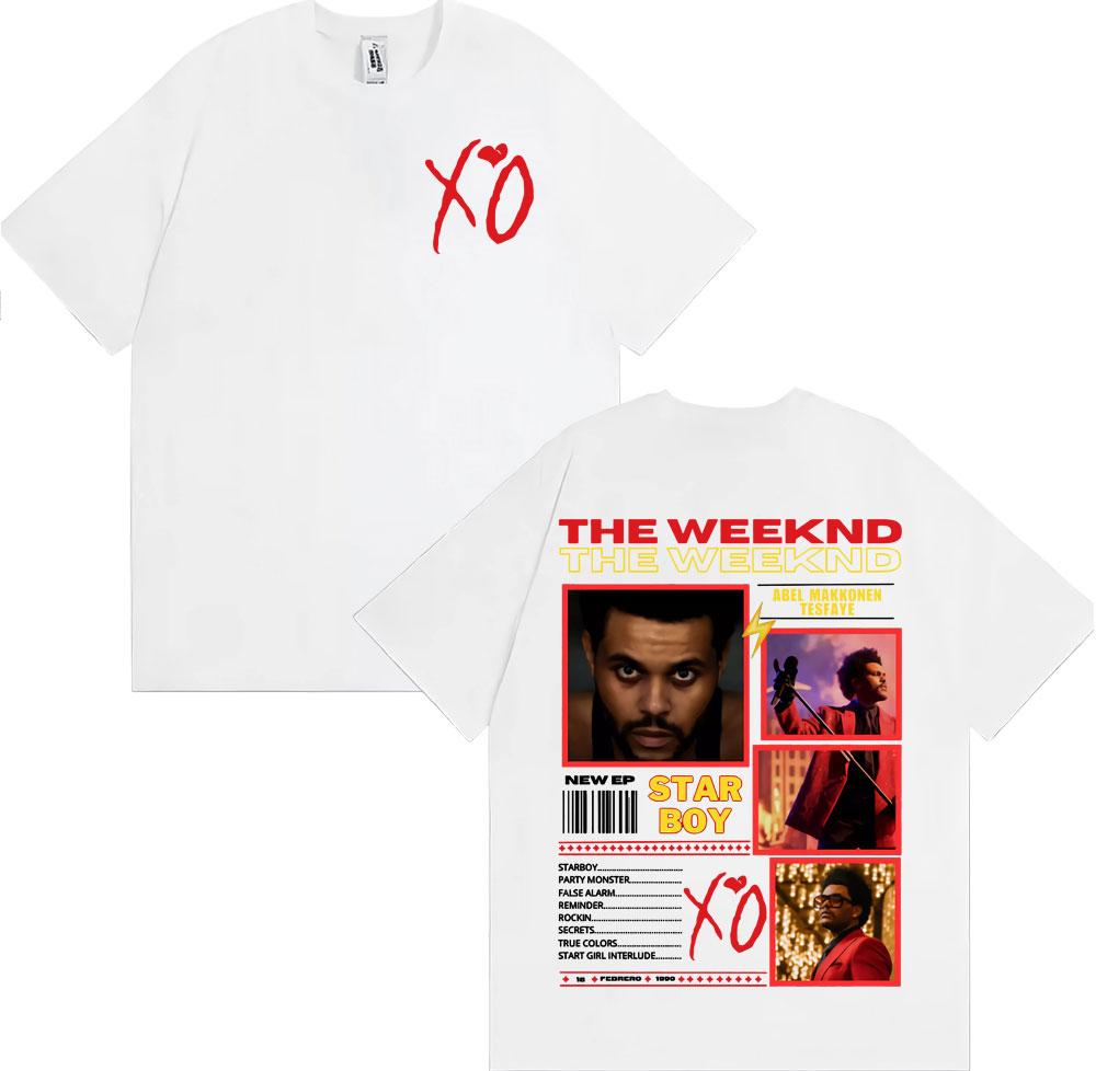Rapper The Weeknd Xo Album Tour 2025 Grafické tričko Pánská móda Hip Hop Punk Street Trička Ležérní Bavlněné Oversized Tričko