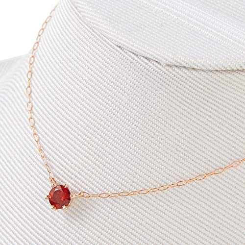 [ESTELLE] ESTELLE [WEB Exclusive Item] January Birthstone Garnet K18 Pink Gold Necklace 0351-9583-0019-0000