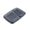 Anju Xiansen Disposable 2-Compartment Black Plastic Meal Boxes
