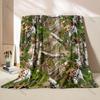 Camouflage Waldmuster Muster Decke Flanell Material Weich Warm für Alle Jahreszeiten Zuhause Outdoor Camping Picknicks Wohnmobil