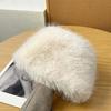 Imitation Mink Fur Plush Bucket Hat Temperament Anti-cold Basin Cap Winter Fisherman Hat  Outdoor